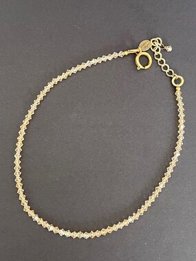 Victoria Lynn Sparkling Crystal Choker Necklace in Champagne Gold